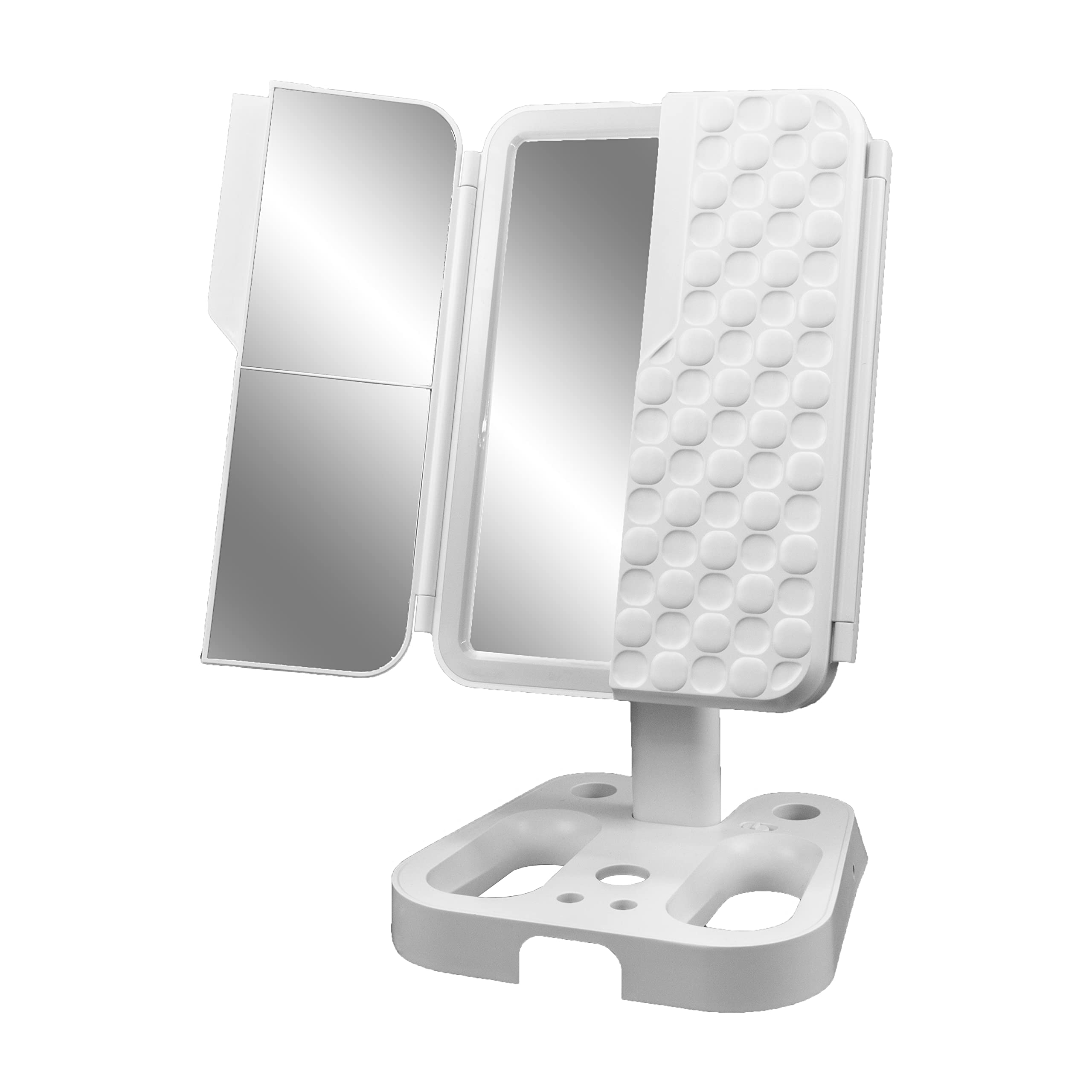 HOBEAMakeup Mirror Vanity Mirror with Lights, 1x/2x/3x High Definition Magnification, Trifold Mirror with 3 Colors Dimmable, Touch Control,Dual Power Supply, Portable LED Makeup Mirror, Women Gift