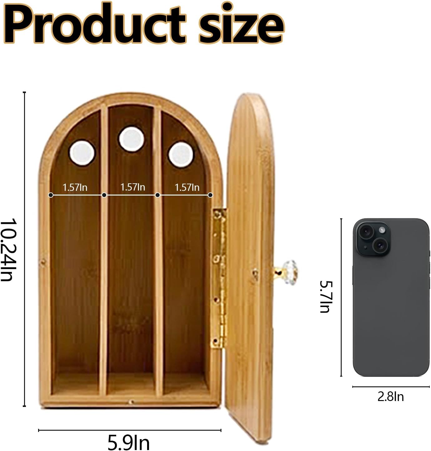 Phone Box for Family Time, Bamboo Wood Phone Box with Charging Holes, 3 Sections Hold 6 Phones, Phone Self-Discipline to Help Kids,Students, Adults Focus Back