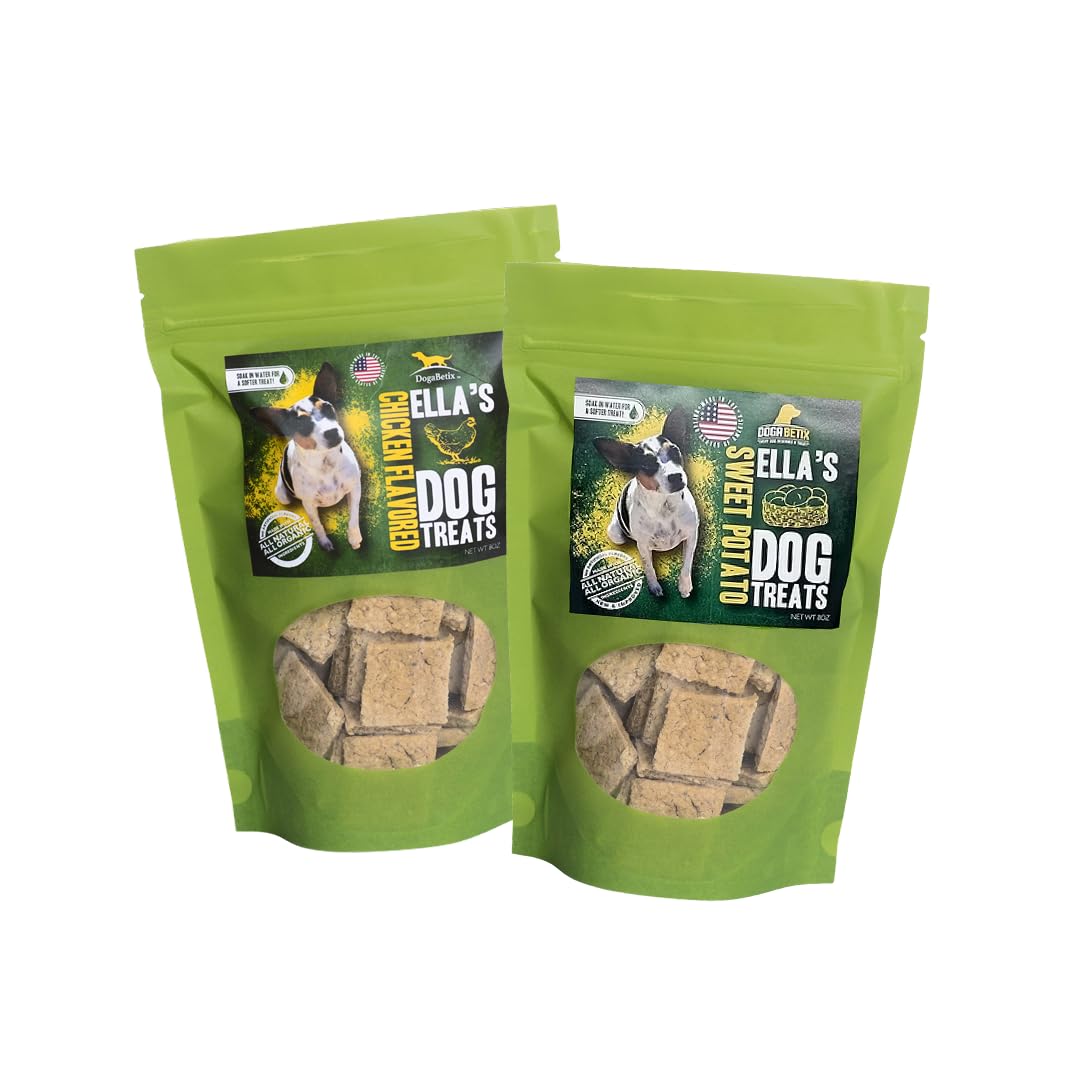 Ella's Diabetic Dog Treats 16 oz - Sweet Potato and Chicken -Low Glycemic Ingredients - Vet Approved - Made in USA by Owners of Diabetic Dogs - Healthy for All Dogs!