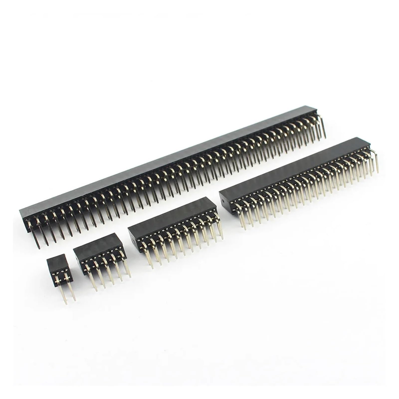 MIUYTRN 10 pezzi 2 mm 2,0 mm passo 2x2 2x5 2x10 2x20 2x40 pin femmina connettore a striscia doppio angolo retto 90 gradi 4P 10P 20P 40P 80P cuicui(2x40P)