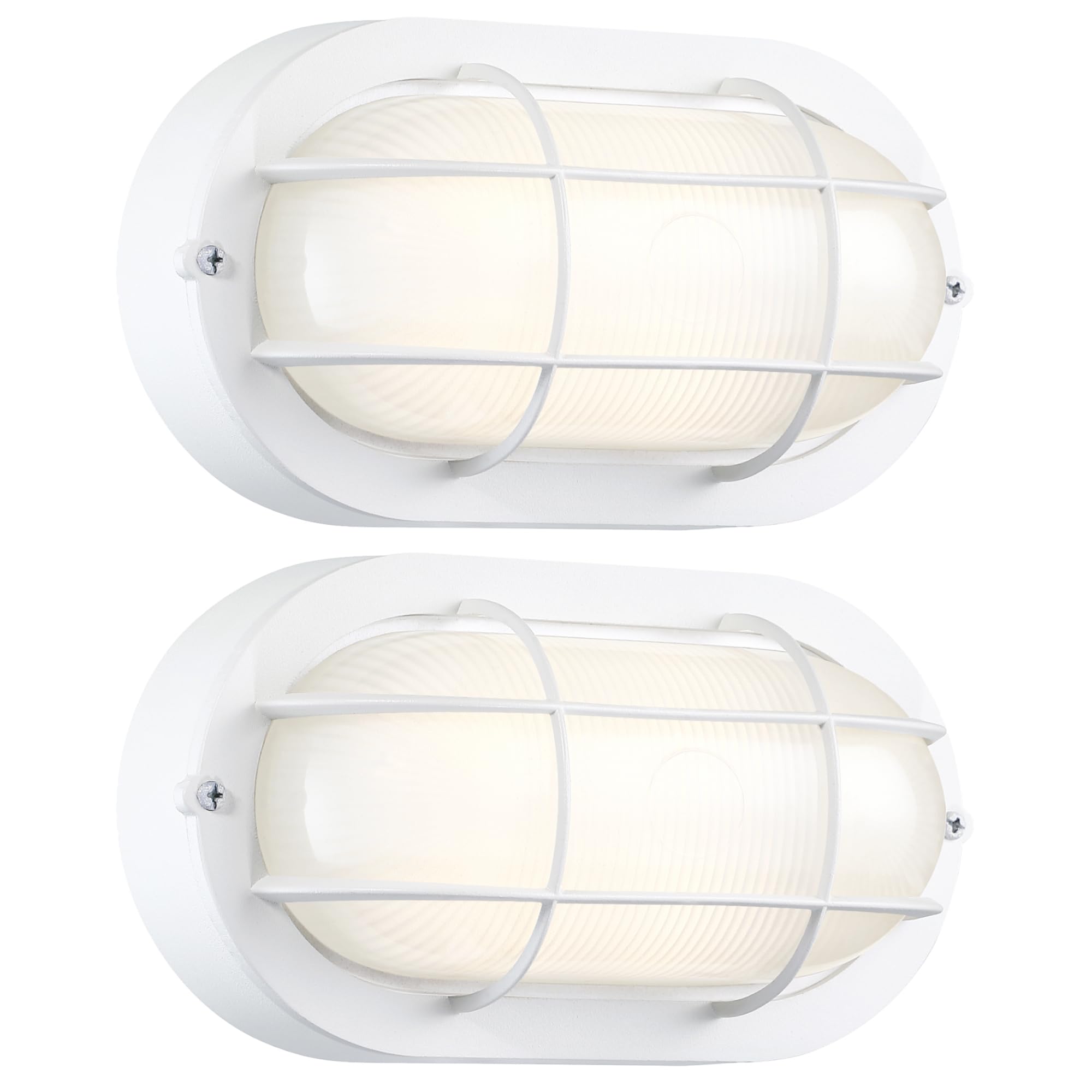 GRUENLICH 8.5'' Oval Outdoor Wall Lights, Dimmable LED Bulkhead Light, Sauna & Exterior Lighting, ETL Rated, 6W 520 Lumen, 3000K