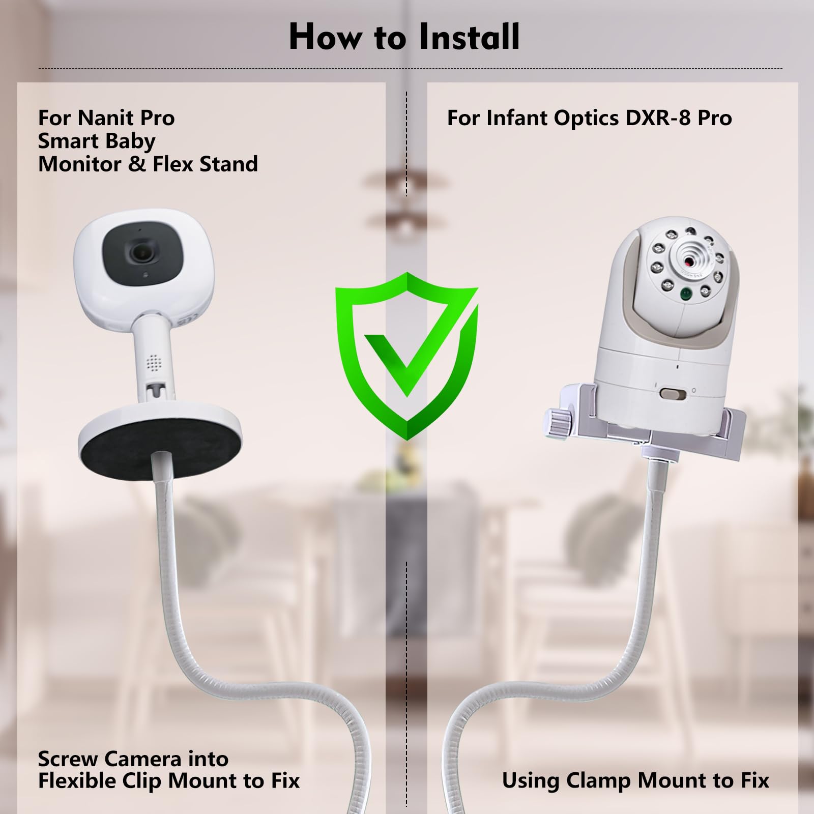 CaGuan Soporte de piso para monitor de bebé compatible con HelloBaby HB6550/HB65/HB40/HB6339/HB6550Pro/HB66/HB66Pro/HB30/HB32/ANMEATE SM24 y SM935E, altura ajustable de 68 pulgadas y soporte universal