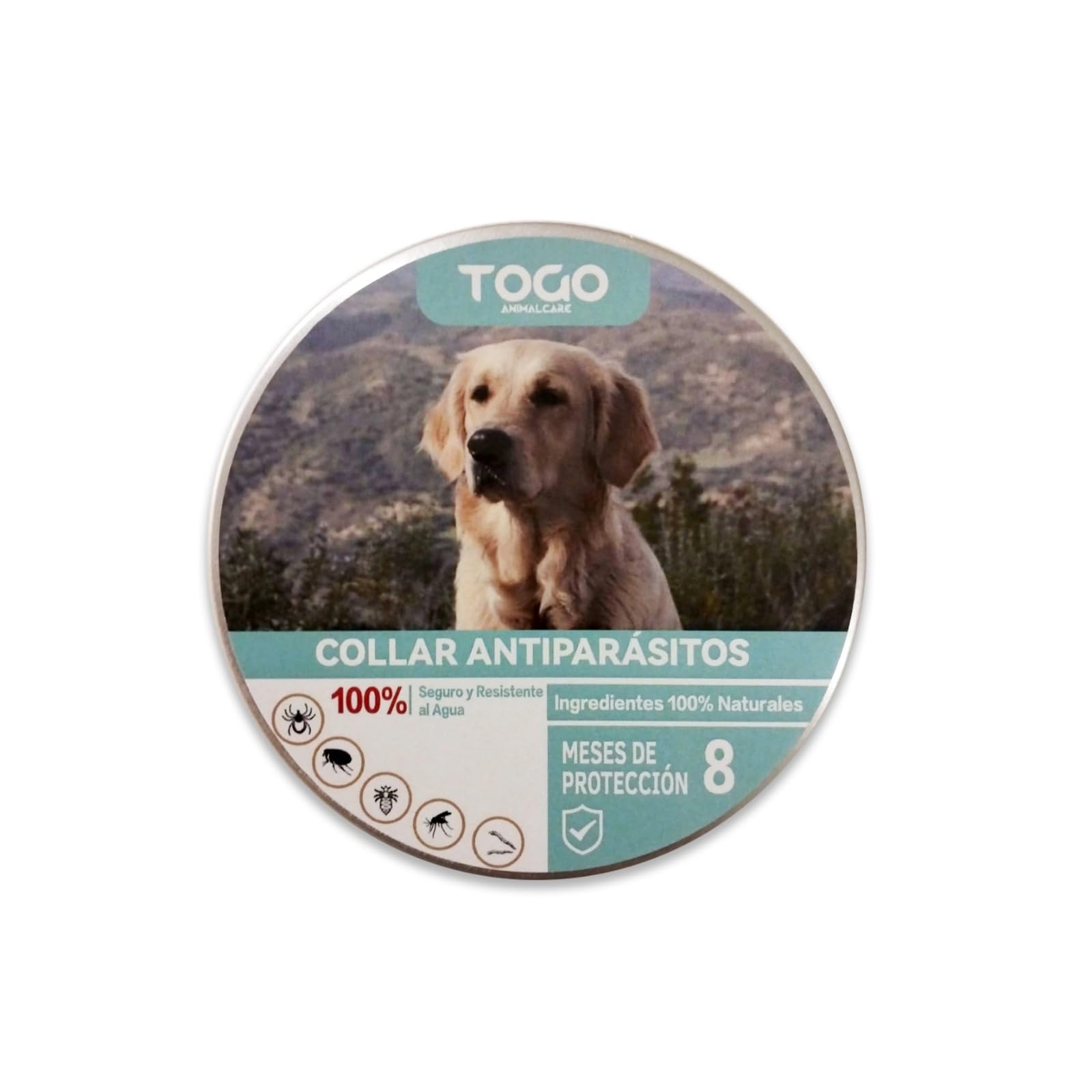 Collar Togo Antiparasito contra Pulgas, Mosquitos y Garrapatas para Perros y Gatos Control Antiparasitario 8 Meses de Protección Collar Antipulgas para Perros