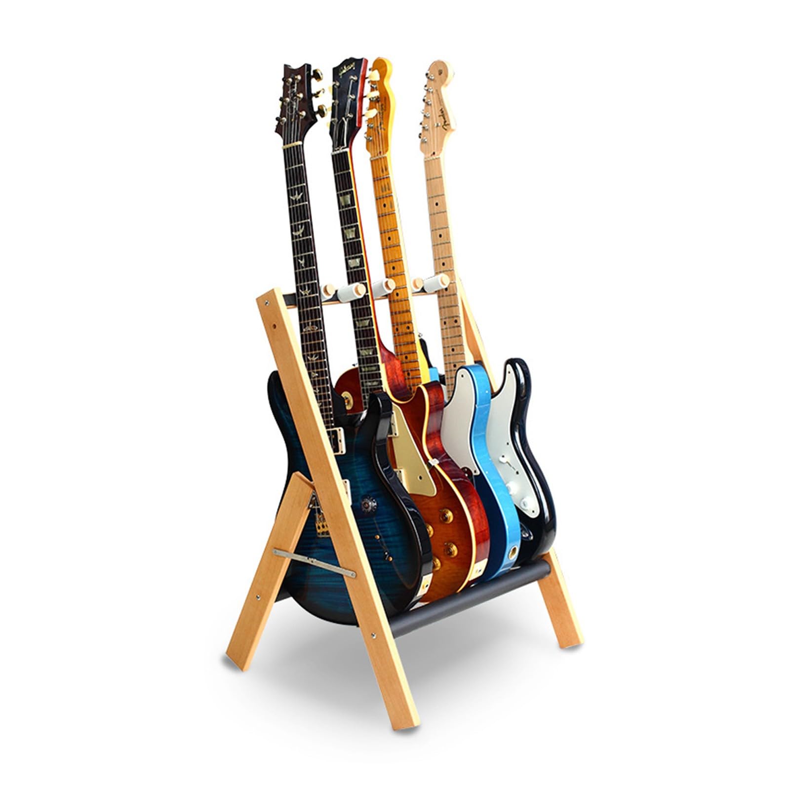 Drewniany stojak na gitarę, solidny drewniany stojak na gitarę, stojak na wiele gitar, pasuje do gitar wszystkich kształtów akustycznych, elektrycznych lub basowych