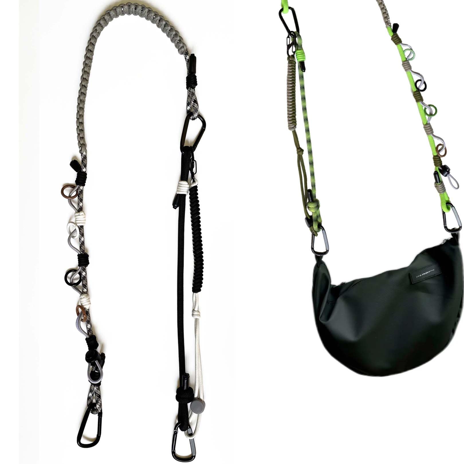 DAOSUN Purse Straps Replacement Crossbody, Paracord Woven Purse Bag Strap Adjustable Heavy Duty Shoulder Strap for Bags Camera Cell Phone Water Bottle Canvas Rope Braided Bag Straps for Handbag