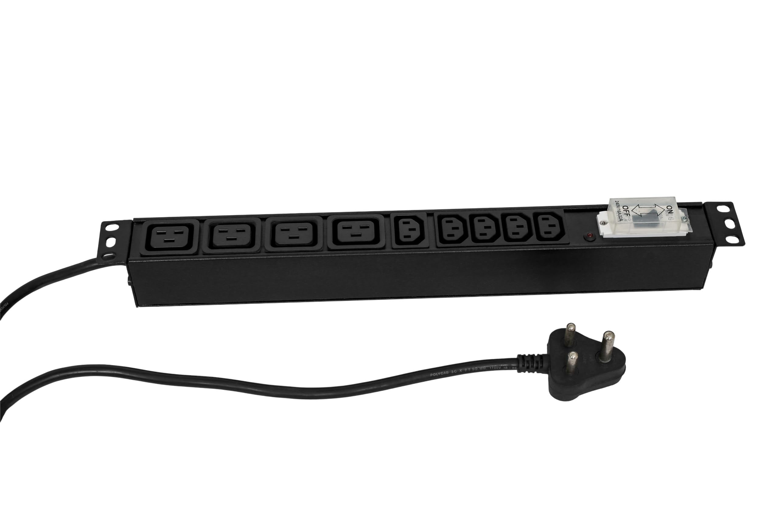 Server Rack Power Distribution Unit IEC C-13-5 & C-19-4 Socket PDU 16 AMP MCB, 2.5 SQ.MM Power Cable with 15 AMP TOP-image-10