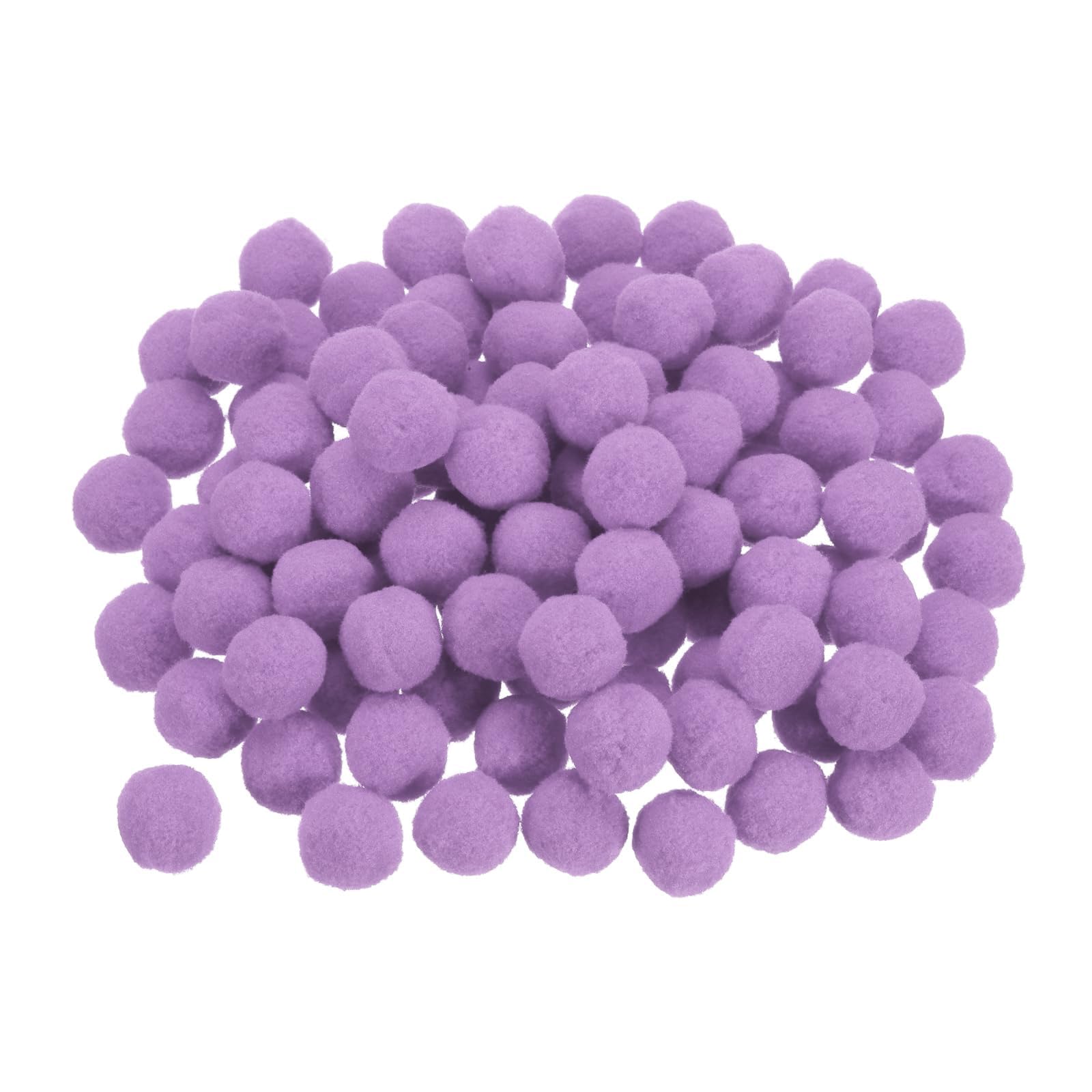Unifizz 100Pcs Pom Felt Balls, 2cm Light Purple Fabric Pom Poms for Crafts, DIY Decor and Festive