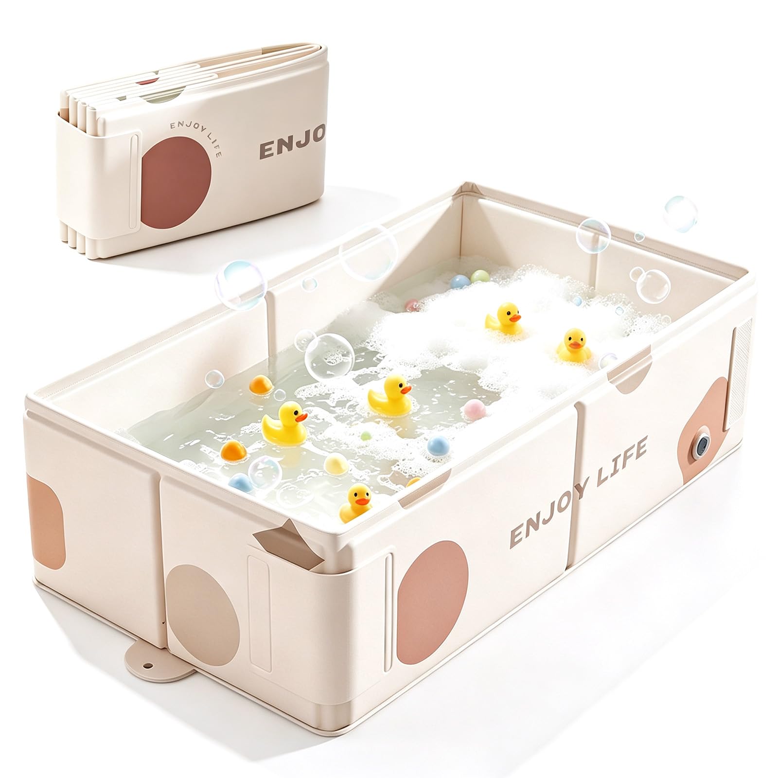 Vasca da Bagno Pieghevole, Piscina Pieghevole Bambinis con Tappo di Scolo