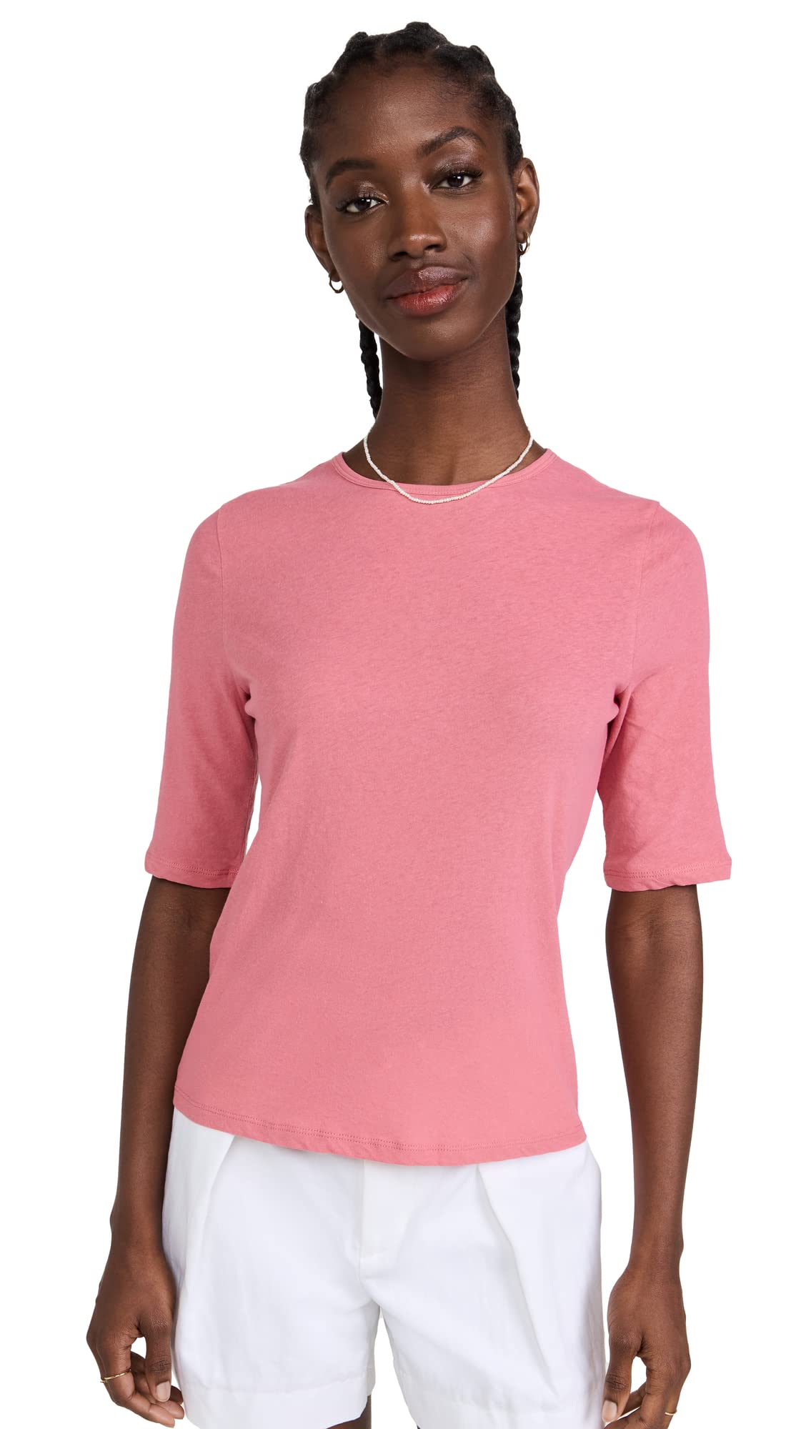 Vince Women's Elbow Sleeve Crew Neck Top