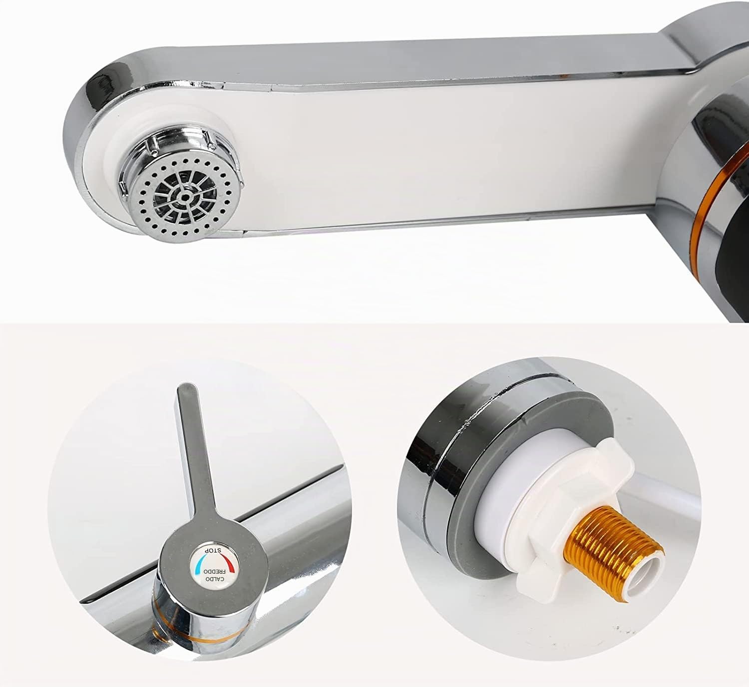 Scaldabagno elettrico istantaneo, rubinetto girevole a 360°, con indicatore di temperatura LED, 3000 W, bagno cucina, acqua e riscaldamento rapido