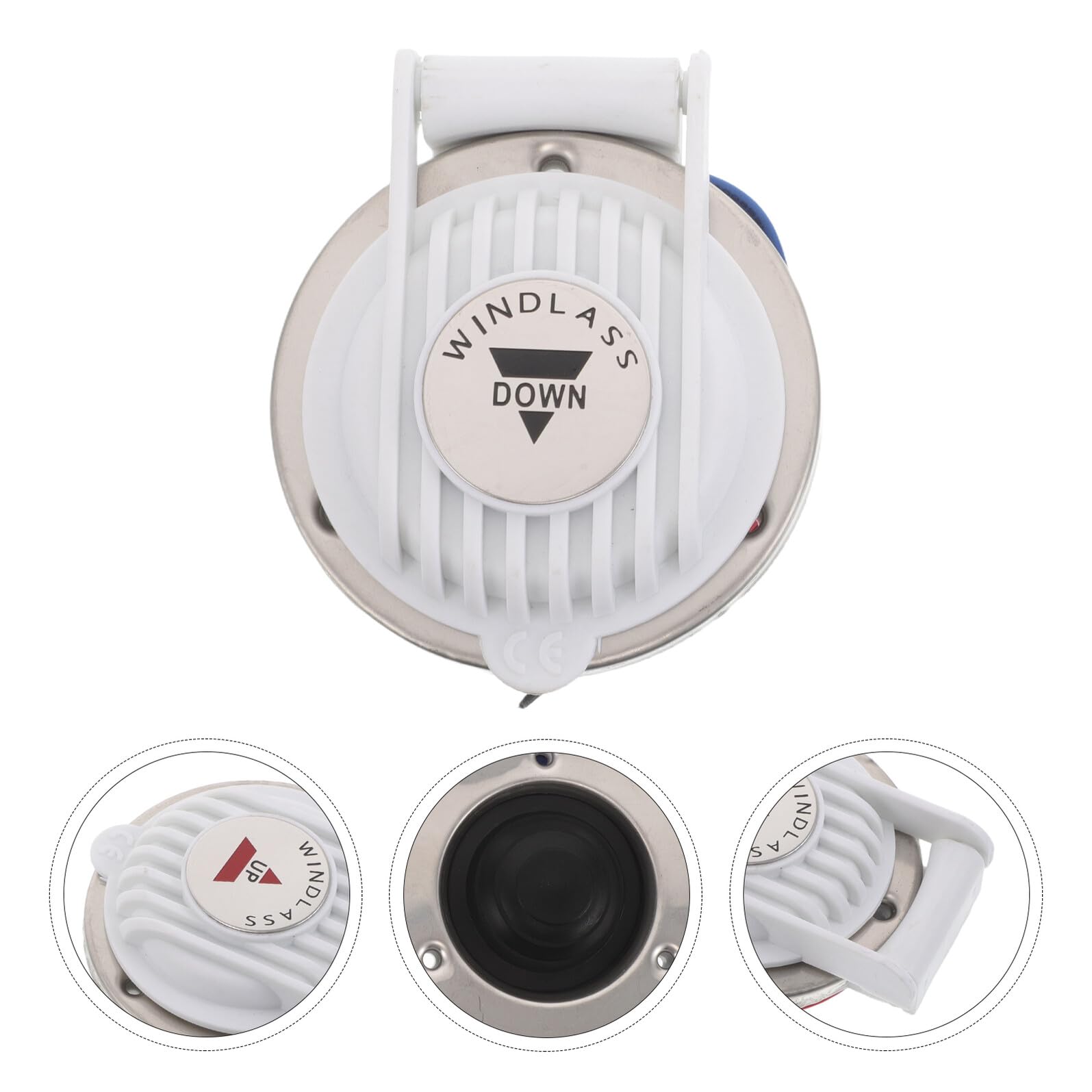 Alasum Interrupteur Pied D’Ancre Marin, Commande de Guindeau Robuste, Kit 2 Pièces Blanc, Système de Contrôle D’ancrage pour Bateau de Pont, Accessoire Navigation de Plaisance,