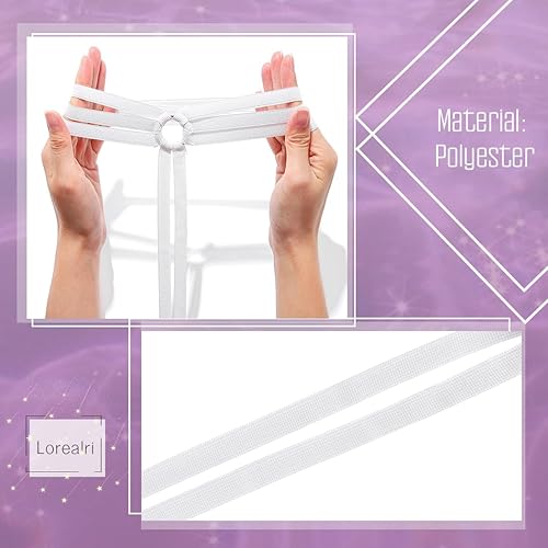 Miniatura 8 de Liguero elástico para rave con anillo tórico, ropa para festivales, conjuntos de lencería para mujeres y niñas (blanco)