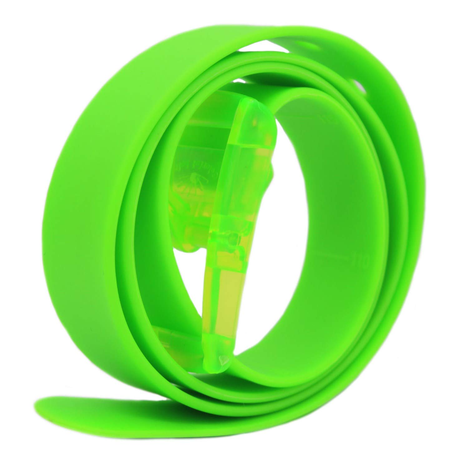 Meshikaier Unisex Kids Green Candy Color Adjustable Rubber Silicone Belt With Plastic Buckle (Green)