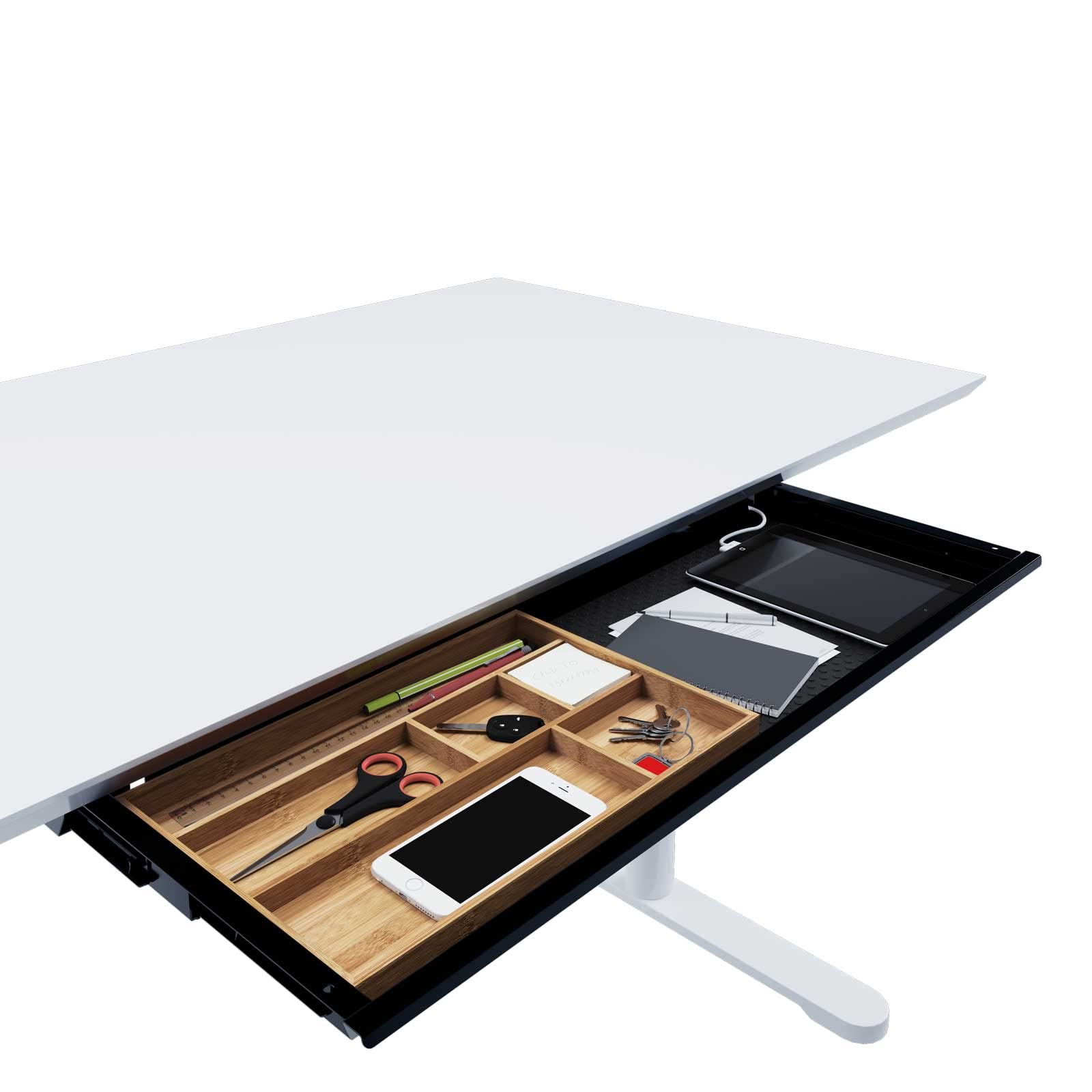EISNHAUER® Unterbau-Schublade Grip L, für Büromaterial & Utensilien, ca. 76 x 26,5 x 3,7 cm (Weiß)