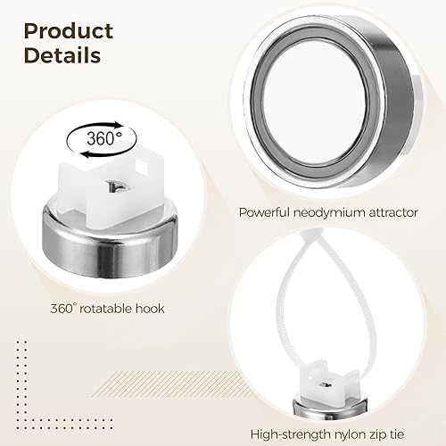 Miniatura 3 de Magnetic Cable Zip Tie Mounts Kit, 50 Pcs Holders with 200 Pcs Cable Ties, Heavy-Duty Magnetic Wire Management for Desk, Office, Home, Automotive,