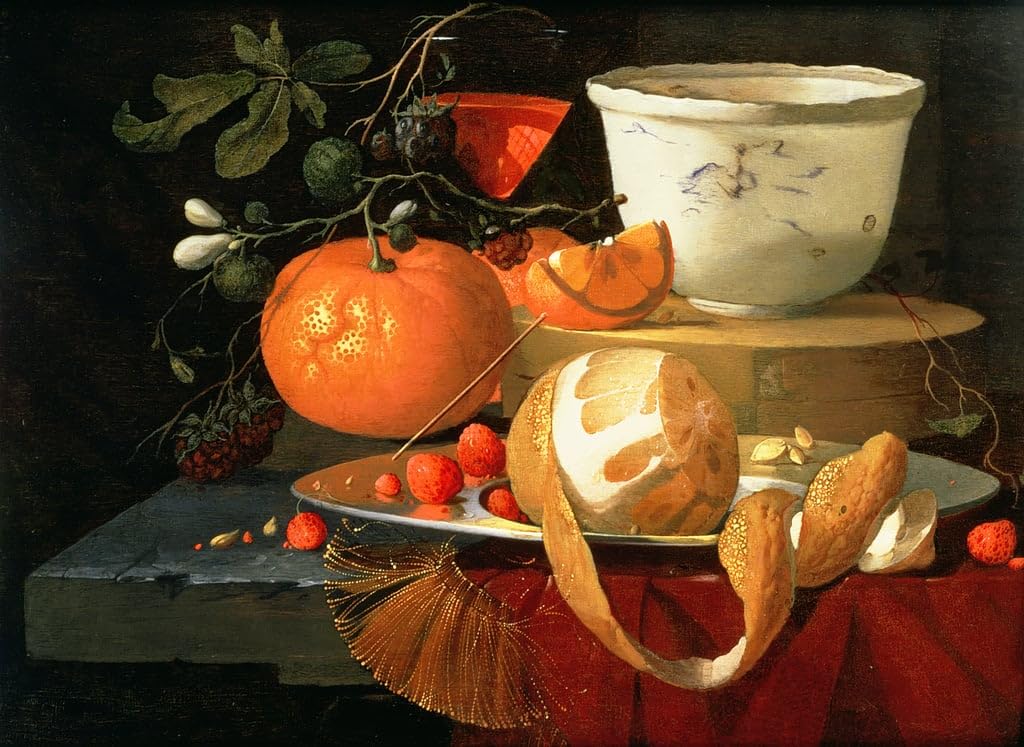 Lienzo de bodegón clásico de frutas para decorar salones elegantes 5