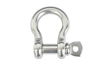 1 Pack of 5/8" Hi-Gear 304 Stainless Steel Marine Bow Shackle D-Ring Screw Pin Clevis Boating Heavy Duty Lifting Rigging Recovery