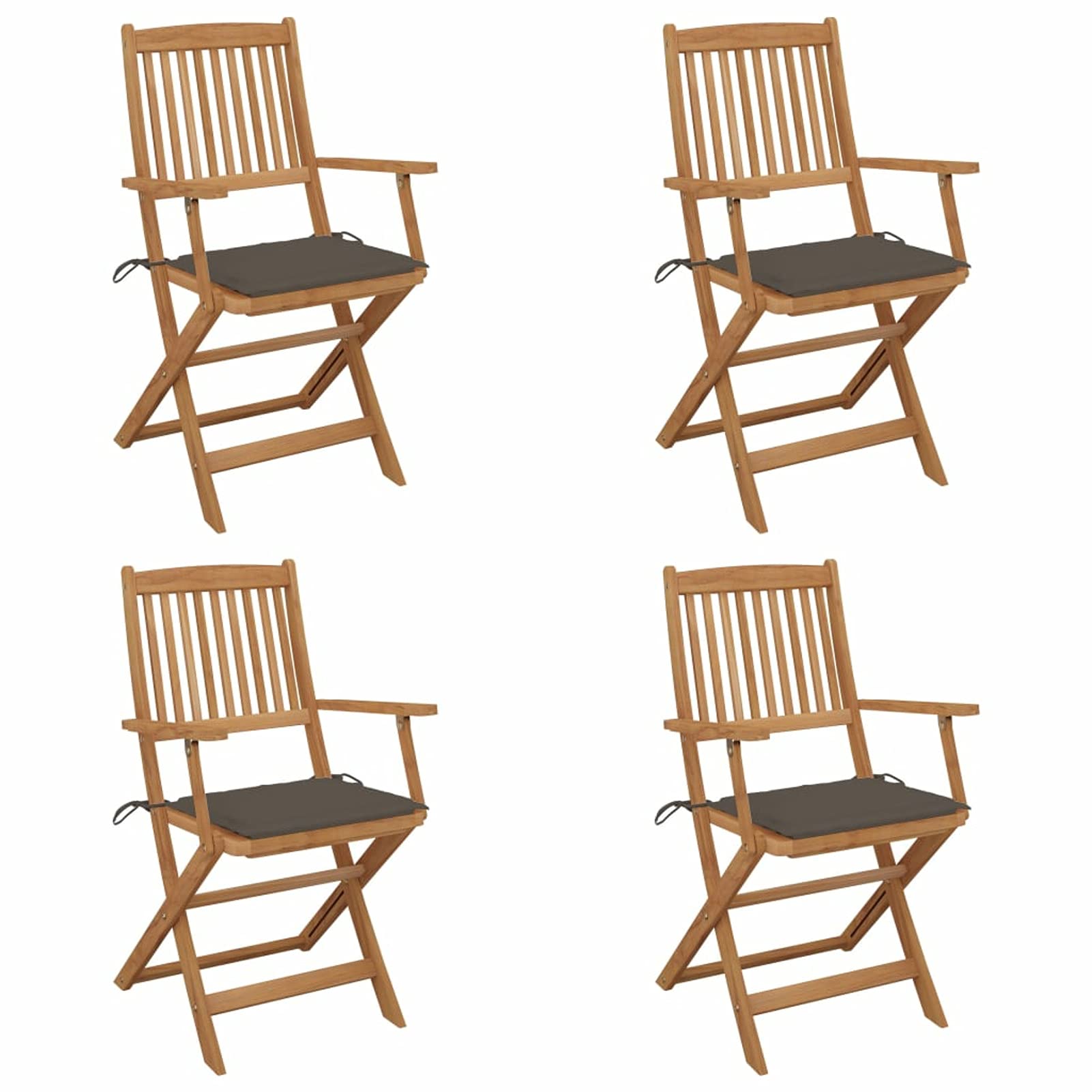 Chaise de Jardin Pliable Gain de Place MOONAIRY Chaise Exterieur Confortable en Bois Lot de 4