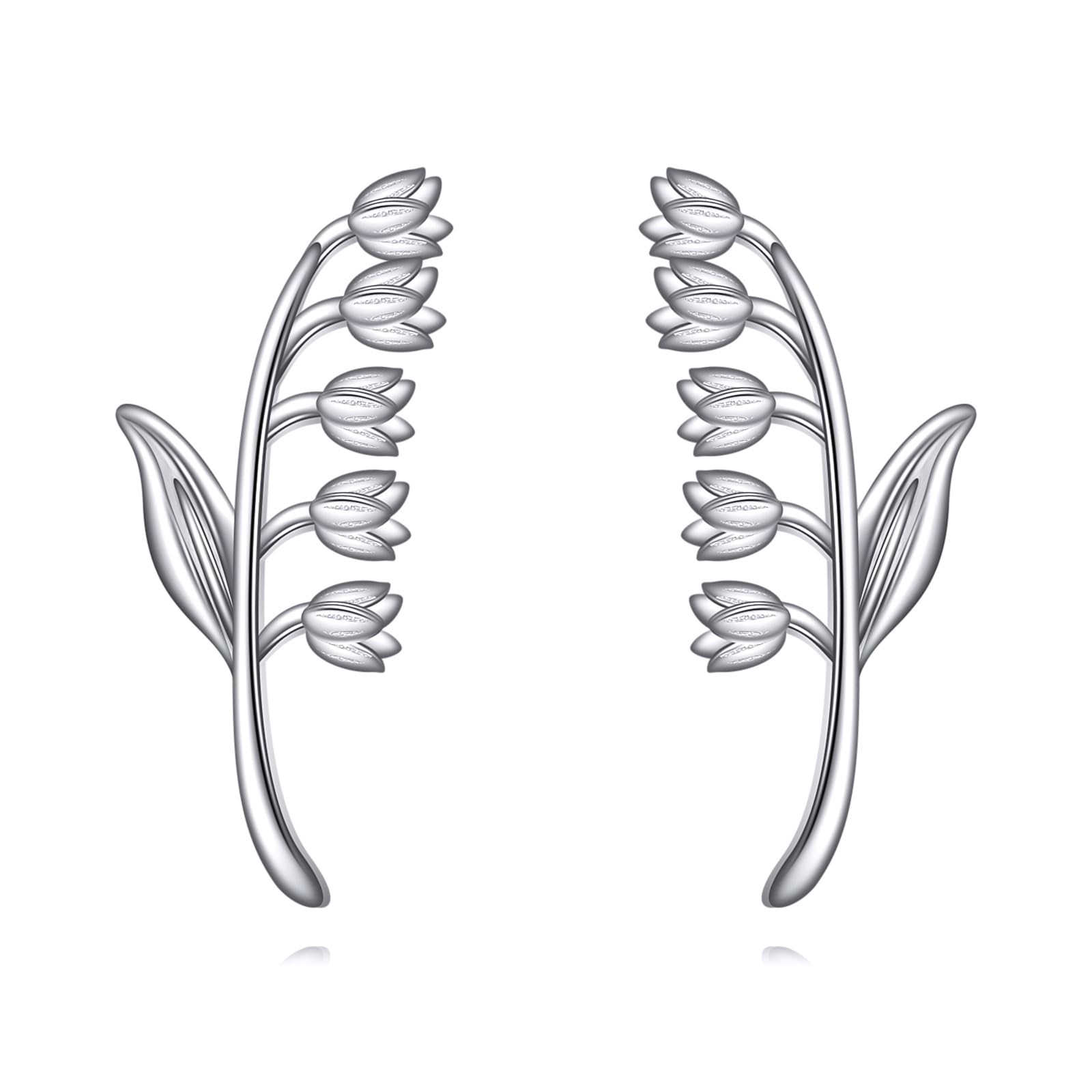 DAYLINLOVE Lirios del valle Pendientes de plata de ley 925 lirios del valle joyas lirios regalos para mujeres mamá niñas