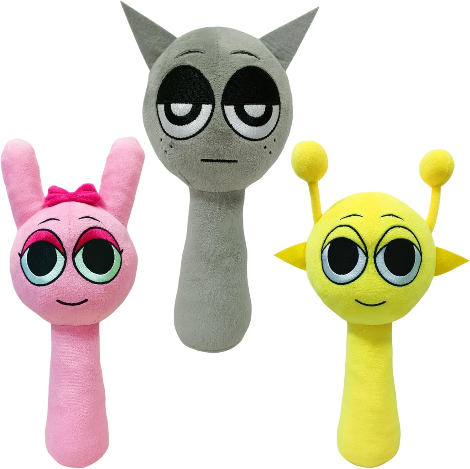 Benolls Sprunki Plushies Merch,Sprunki Plush Toys,Soft Stuffed Animal Pillow Figure Doll Christmas Birthday Gifts for Adult Kids (Black Grey) — view 15