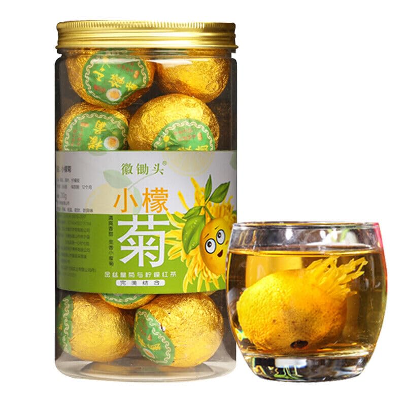 200g Té De Flores Ju Hecho a Mano Con Cáscara De Limón Pequeña Sabor Refrescante Bolitas De Té Asiáticas Sueltas Té De Hierbas Natural Para Aliviar El Dolor Bebida Herbal Sin Aditivos (1pc)