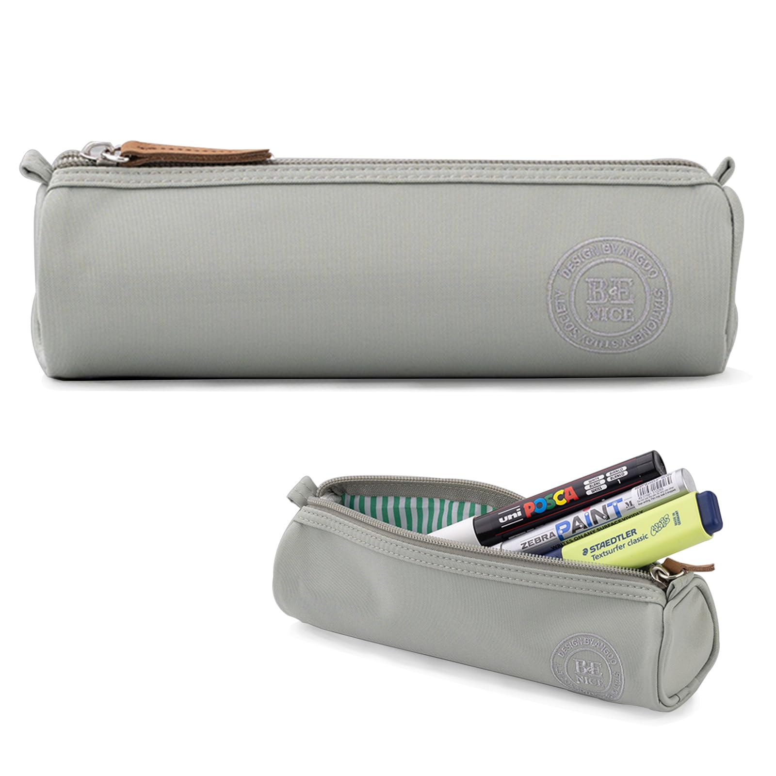 X SIM FITNESSX Oxford Fabric Pencil Case Round Design - Small Pencil Case Girls School Desk Organizer for School & Office (Green)
