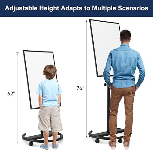 Miniatura 2 de Pizarra blanca magnética móvil de borrado en seco, caballete de pizarra blanca de pie de 36 x 24 pulgadas, altura ajustable de borrado en seco,