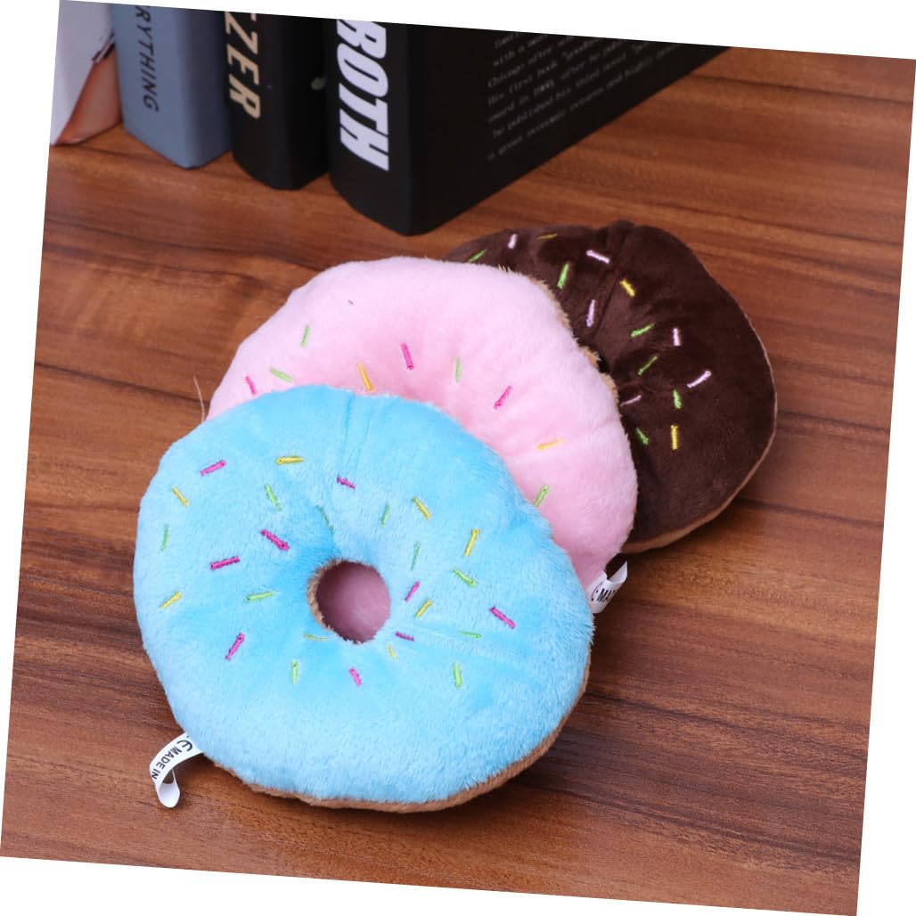 FRCOLOR 3 Sets Hundekauspielzeug Plüsch-Donut Quietschspielzeug Hundespielzeug Zum Apportieren Von Welpen Beißspielzeug Haustierkauspielzeug 6 Stück * 3