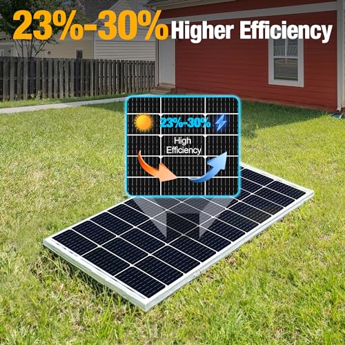 Image of SOLPERK 100 Watt Solar Panel 12 Volt, 100W Solar Panel High-Efficiency Monocrystalline Solar Panels for Home, RV, Camping, Marine, Rooftop, Off-Grid Applications