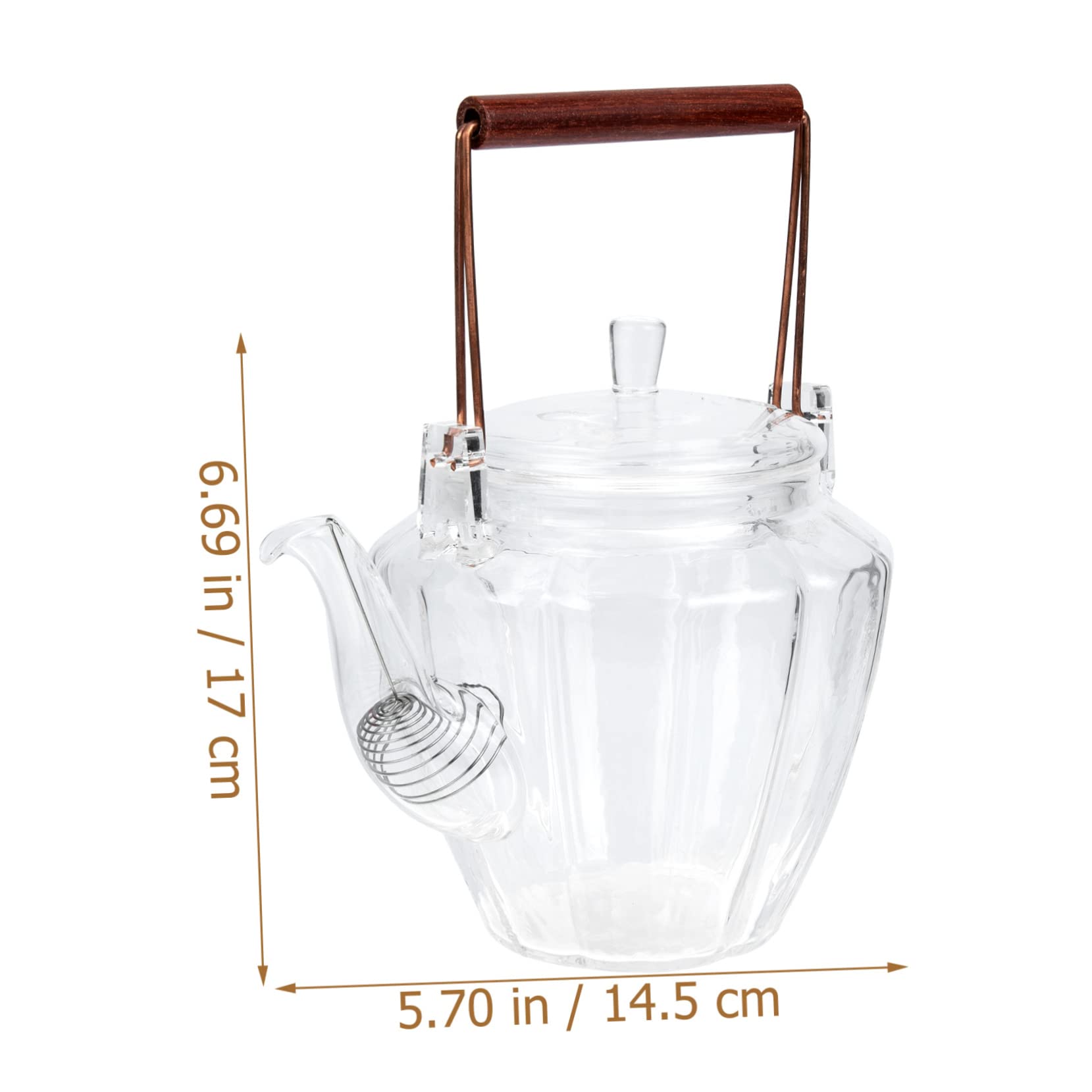 Tetera de Cristal de Sobremesa Estilo Chino Textura Diamante | Vidrio Resistente al Calor, Diseño Simple y Generoso, Uso en Oficina y Hogar