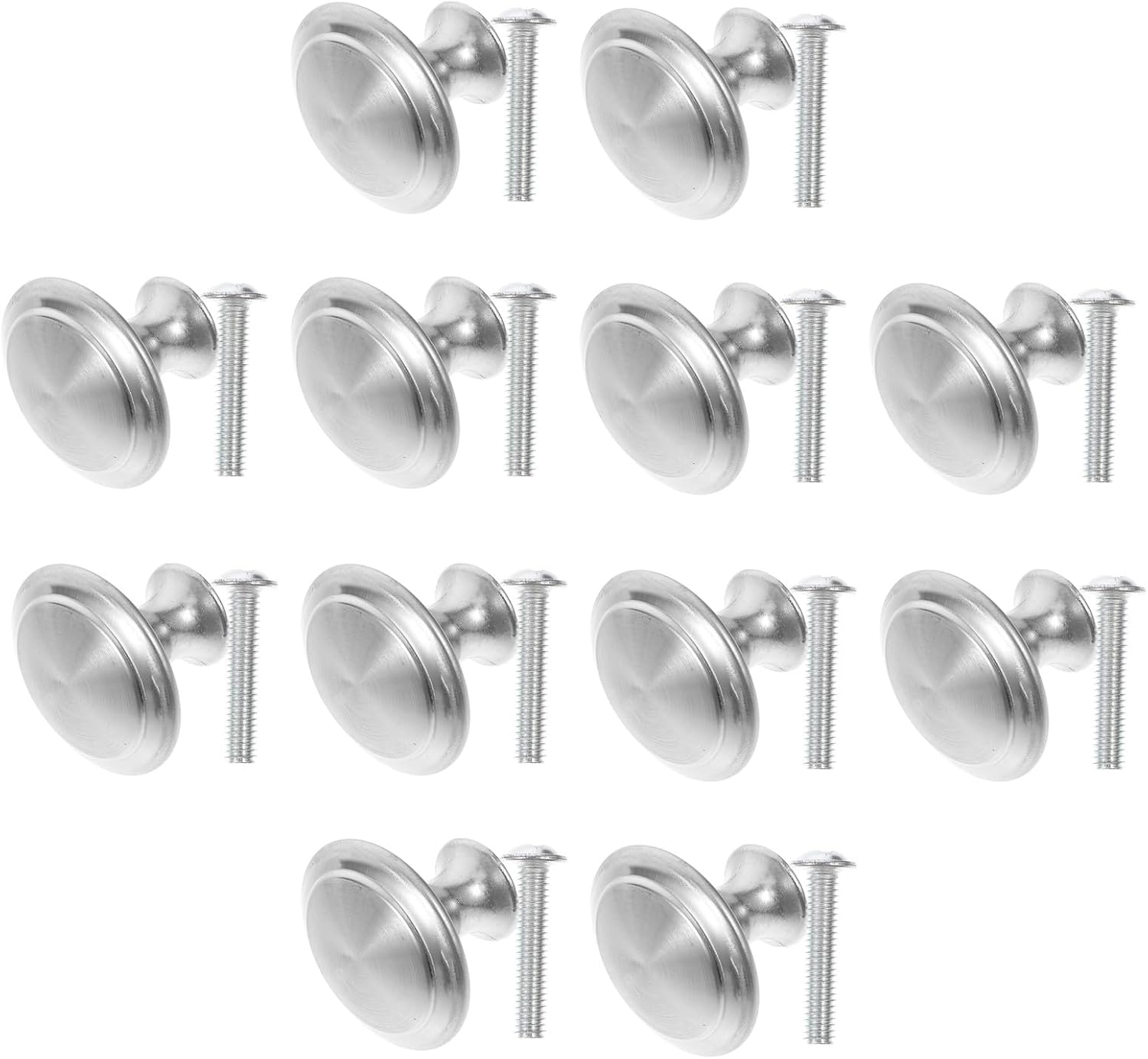 Toddmomy 30pcs Brushed Mushroom Cabinet Knobs Single Stainless Steel Handles for Kitchen Bathroom Vanities Dressers Drawers Cupboards with Screws Easy Install Ergonomic Grip