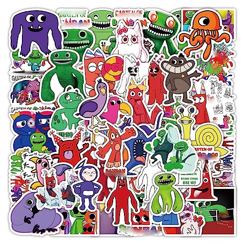 50 calcomanías mixtas de dibujos animados impermeables para juegos, laptop, monopatín, botella de agua, calcomanías para patinaje de computadora, calcomanías para adolescentes