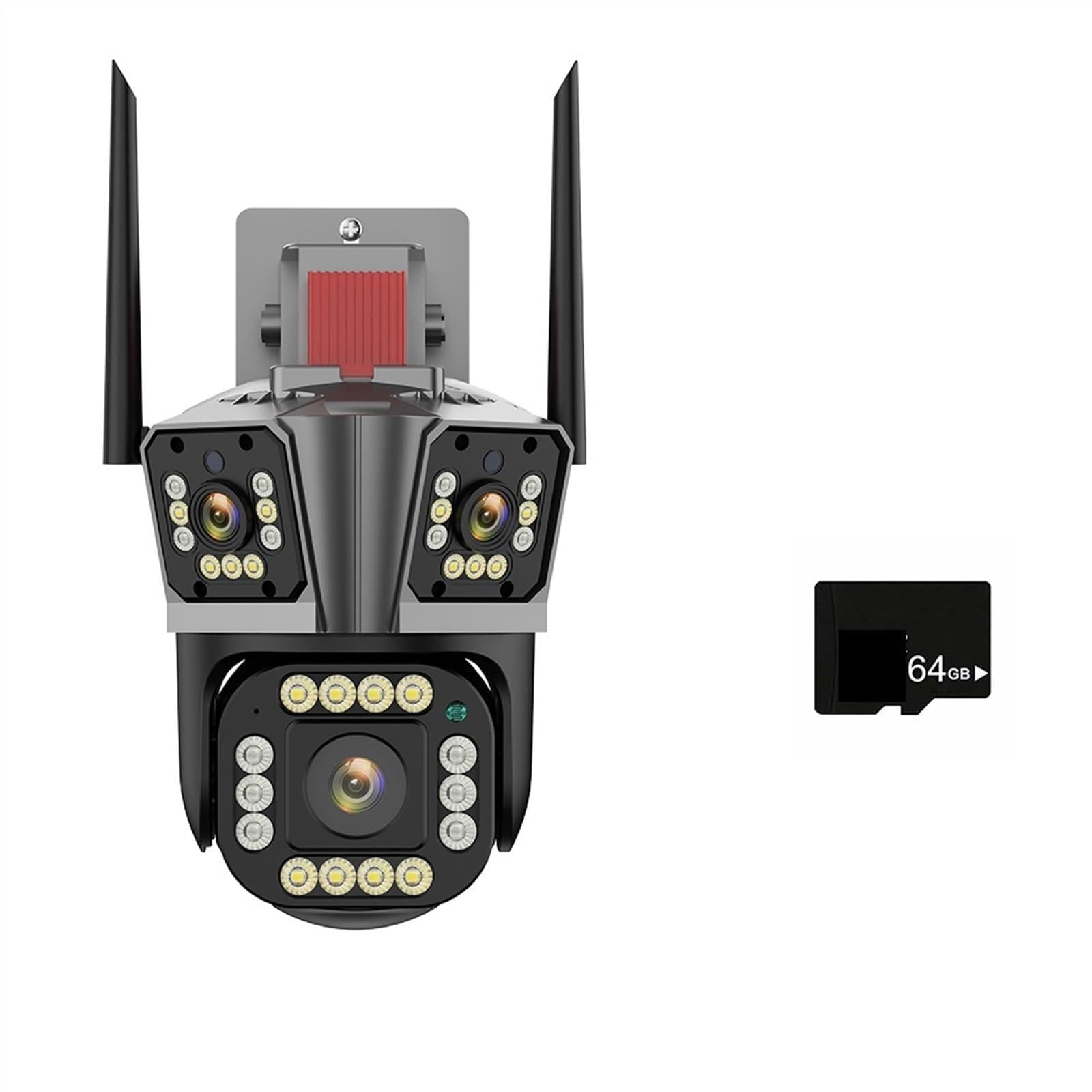 CVFRDD IP Camera 5K 12MP HD Three Lens PTZ Camera Outdoor 2K Dual Lens Motion Detection Security Camera Waterproof Surveillance(5K Camera Add 64G)