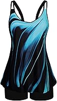 Arolina Women's Tummy Control Tankini Swimsuit - Flowy Two-Piece Bathing Suits with Boy Shorts, Modest Coverage Plus Sizes