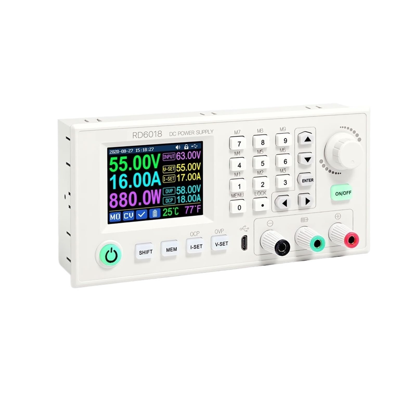 RD6018 60 V 18 A Regulado Ajustable Estabilizado Reductor de Voltaje Banco Fuente de Alimentación Convertidor Buck Carga de Batería(RD6018)