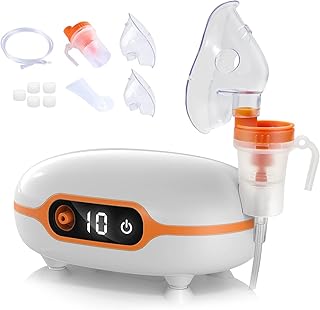 Portable Nebulizer, Nebulizer Machine for Adults Kids, Mini Handheld Nebulizer with Mouthpiece Adults&Chlid Masks, Steam Inhaler of Cool Mist for Travel and Home Use