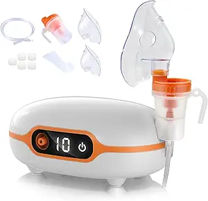 Portable Nebulizer, Nebulizer Machine for Adults Kids, Mini Handheld Nebulizer with Mouthpiece Adults&Chlid Masks, Steam Inhaler of Cool Mist for Travel and Home Use