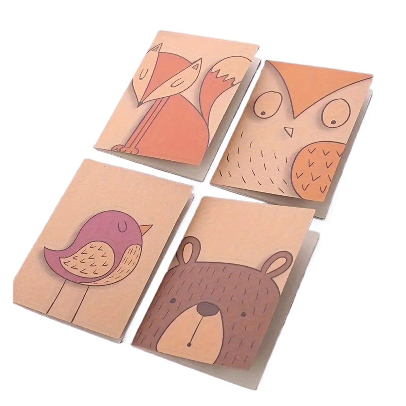 Inspirierendes Notizbuch 10 Stück kleines süßes Kraft-Taschennotizbuch, 64K 16-Blatt leeres Mini-Tagebuch-Notizblock for Schüler, Reisende, Schulbedarf(Cat series)