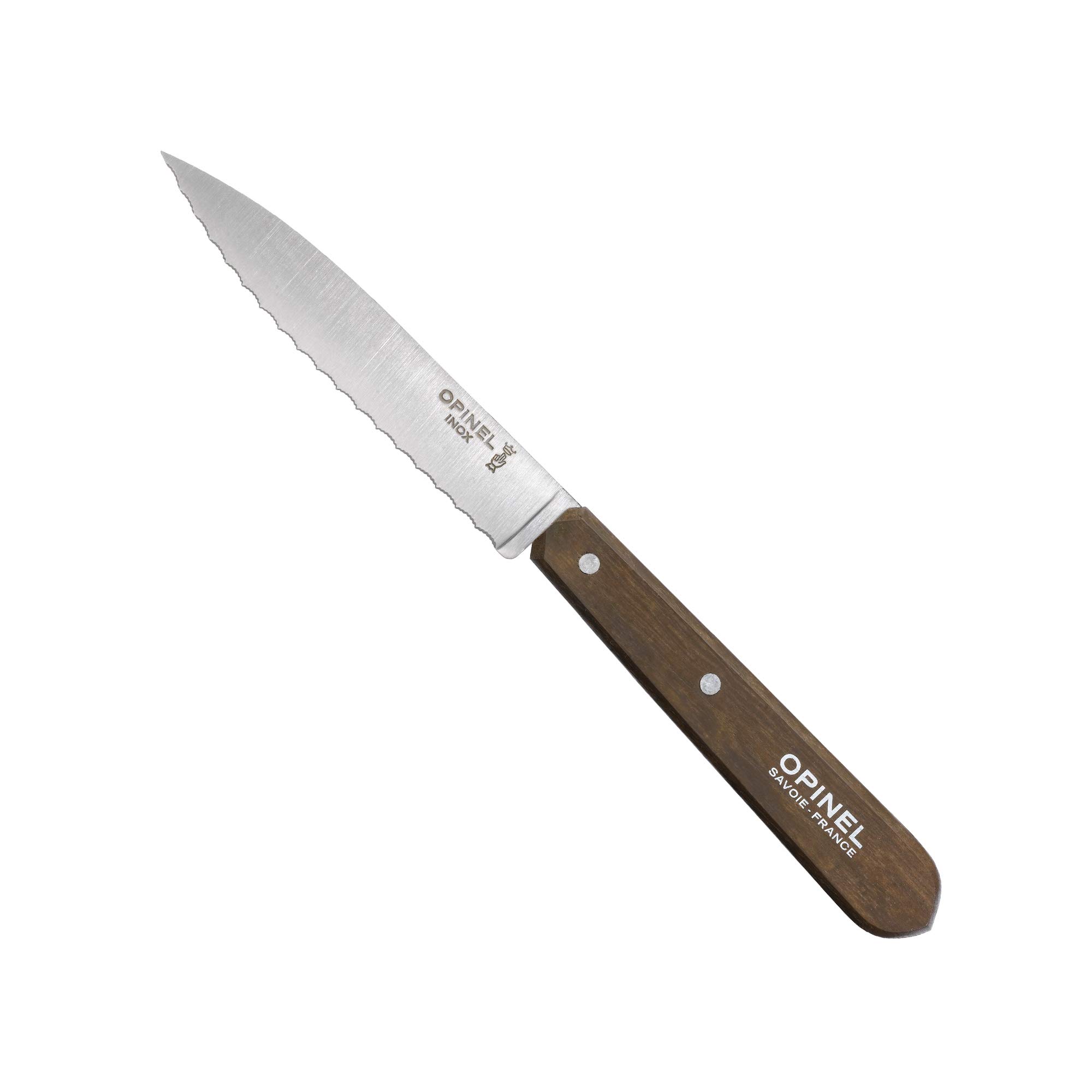 Opinel - Coffret Les Essentiels Fifties - Coffret Cuisine Couteau d’Office, Couteau Cranté, Couteau à Légumes, Couteau Eplucheur - Inox & Charme - Mandarine, Poivre, Tilleul & Rose