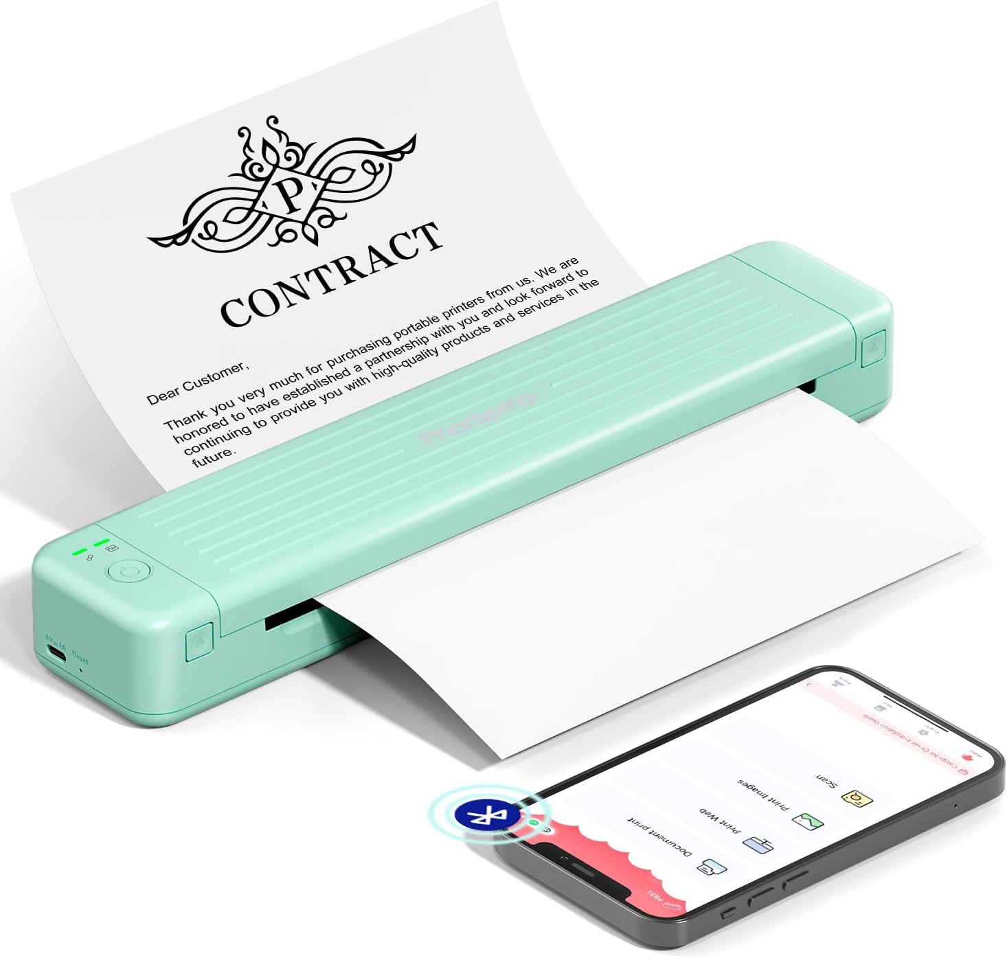 Phomemo P831 Thermal Transfer Printer Portable Printer Bluetooth Printer 8.5x11 Compatible with US Letter Paper and A4 Plain Copy Paper, Double Sided Print, Long Lasting, Preserved Edition, Suitable