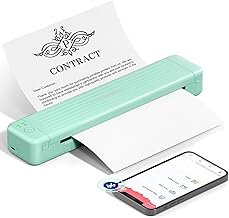 Phomemo P831 Thermal Printer, 300 DPI Portable Printer Compatible with iOS and Android, Small Inkless Monochrome Printer for Office, Invoice and Car Business Trip Printing, Green