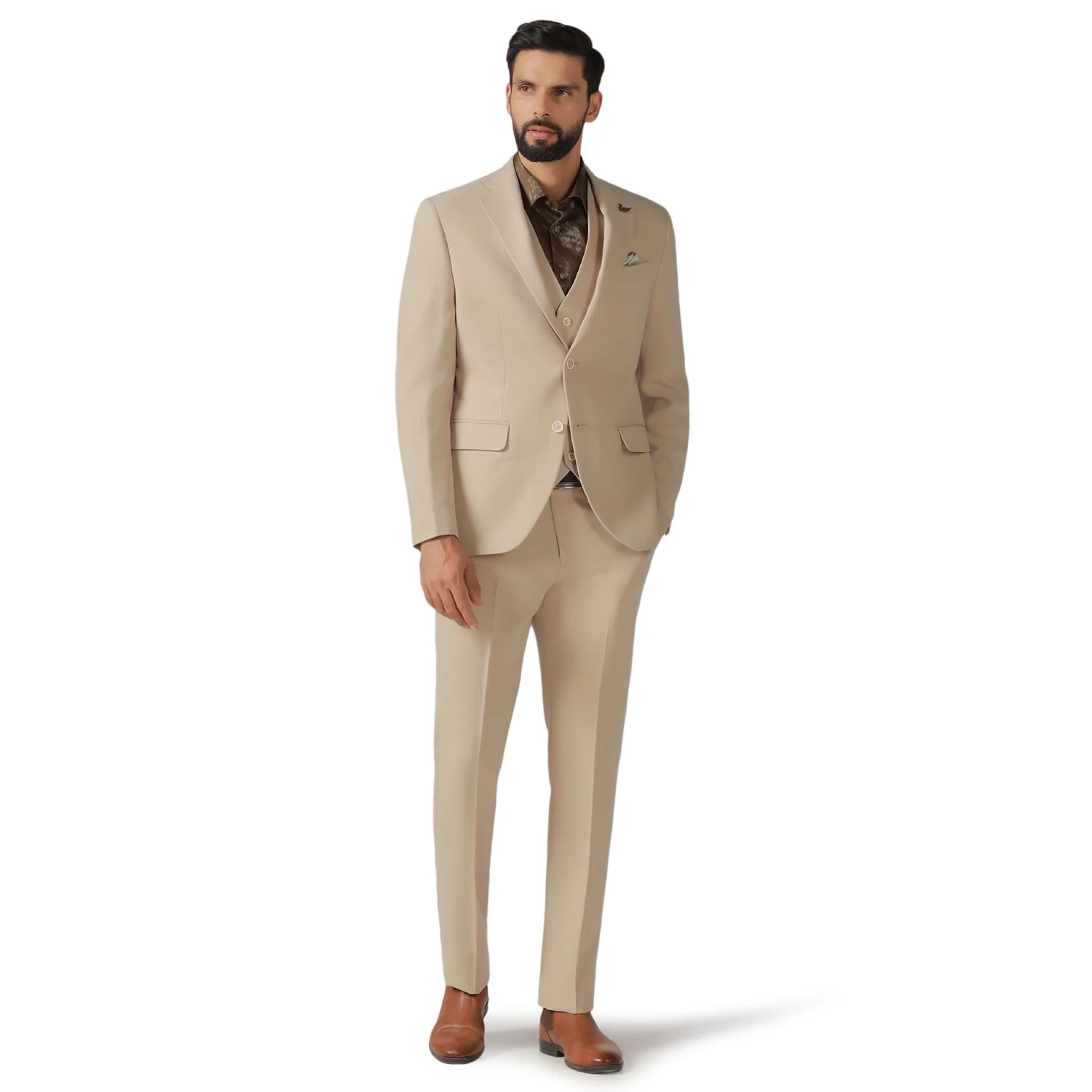 blackberrys Men's Slim Fit Textured Three Piece Suit-picture-23