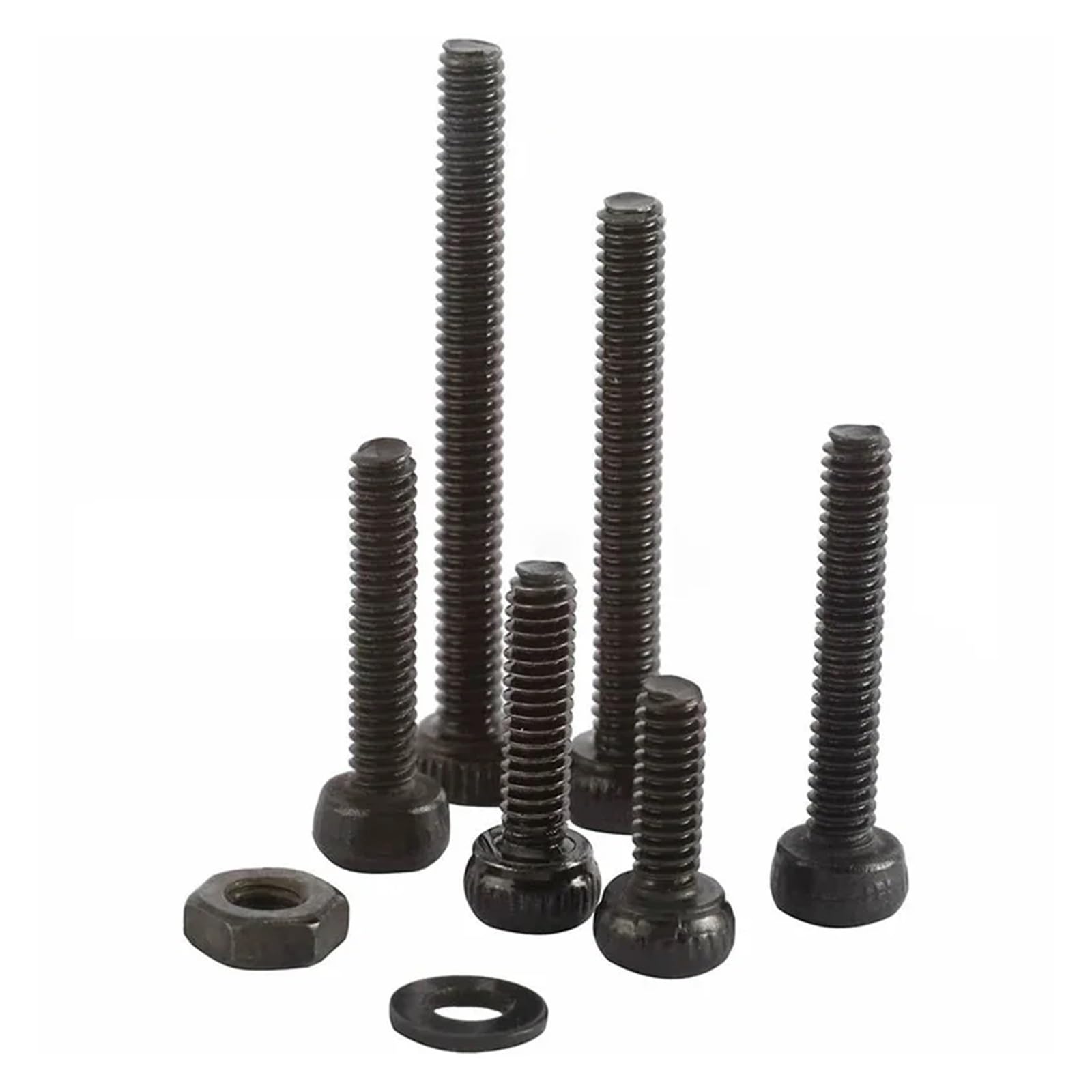 1200 Uds M2 M3 M4 hexagonal tornillo con cabeza hexagonal de acero al carbono negro tornillos de cabeza Allen pernos y tuercas Kit surtido de arandelas