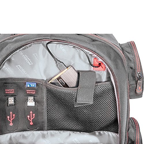 Mobile Edge Core Gaming Laptop Backpack, Molded Front Panel, 17 - 18 Inch, External Usb 3.0 Quick-Charge Port And Built-In Charging Cable Scanfast Tsa Checkpoint Friendly Black W/Red Trim Mecgbp1 #TOP4