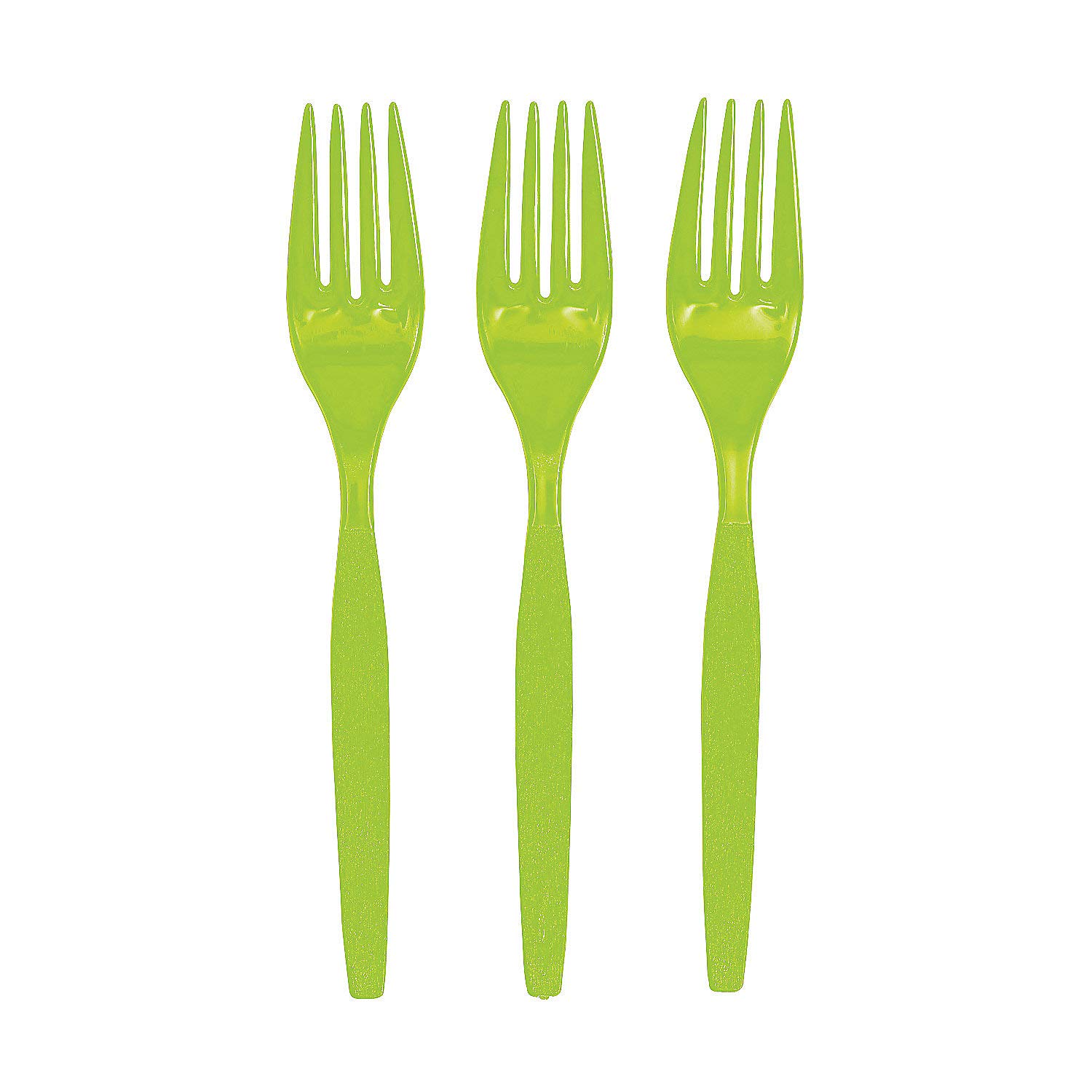 Fun Express - Fresh Lime Plastic Forks (50pc) - Party Supplies - Solid Tableware - Cutlery - 50 Pieces