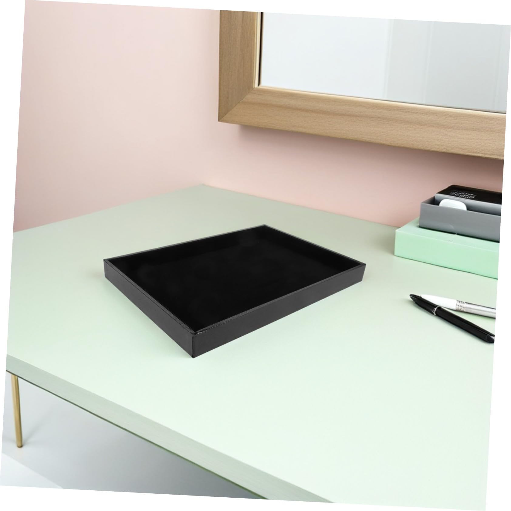 SOIMISS 2 Pièces Plateau de Bijoux Résistant Aux Rayures pour Bagues Bracelets Colliers Design Élégant et Portable pour Comptoir