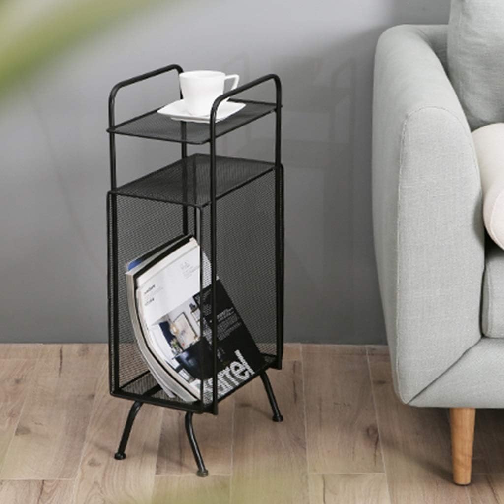 Wrought Iron Bookshelf Floor Stand Bedroom Bedside Living Room Shelf Sandwich Multi-Layer Magazine Rack