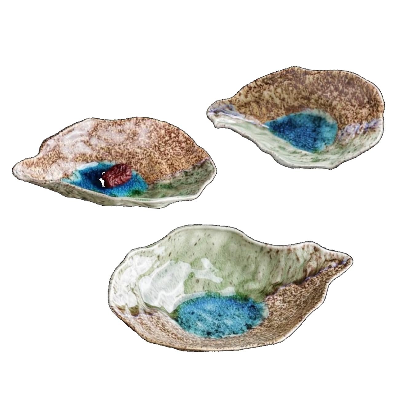 Handmade Shell Shaped Irregular Ceramic Plate with Sushi Dessert Candy Plate (3 Piece)