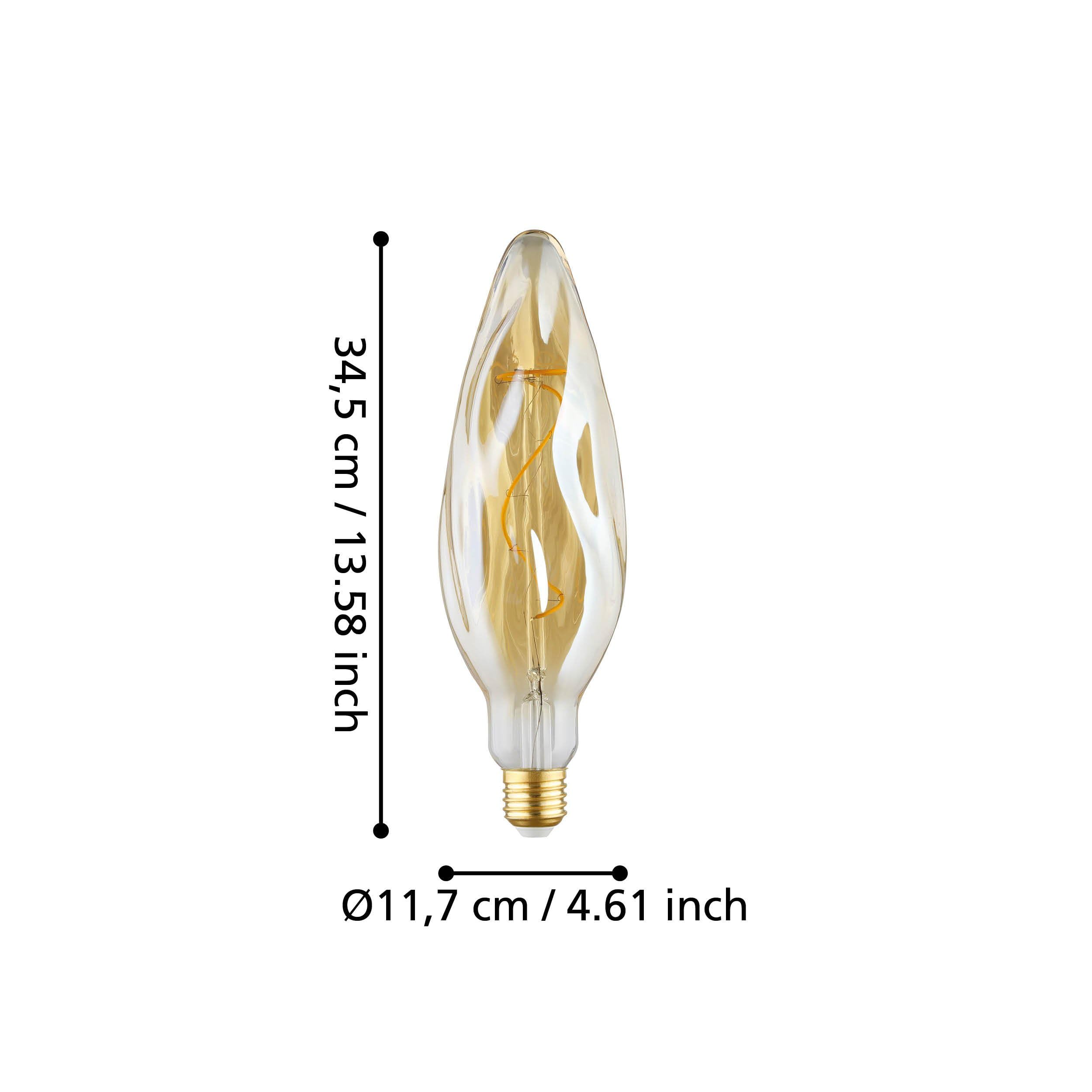 EGLO Lampa ściemnialna XXL E27, spiralna żarówka LED w stylu retro