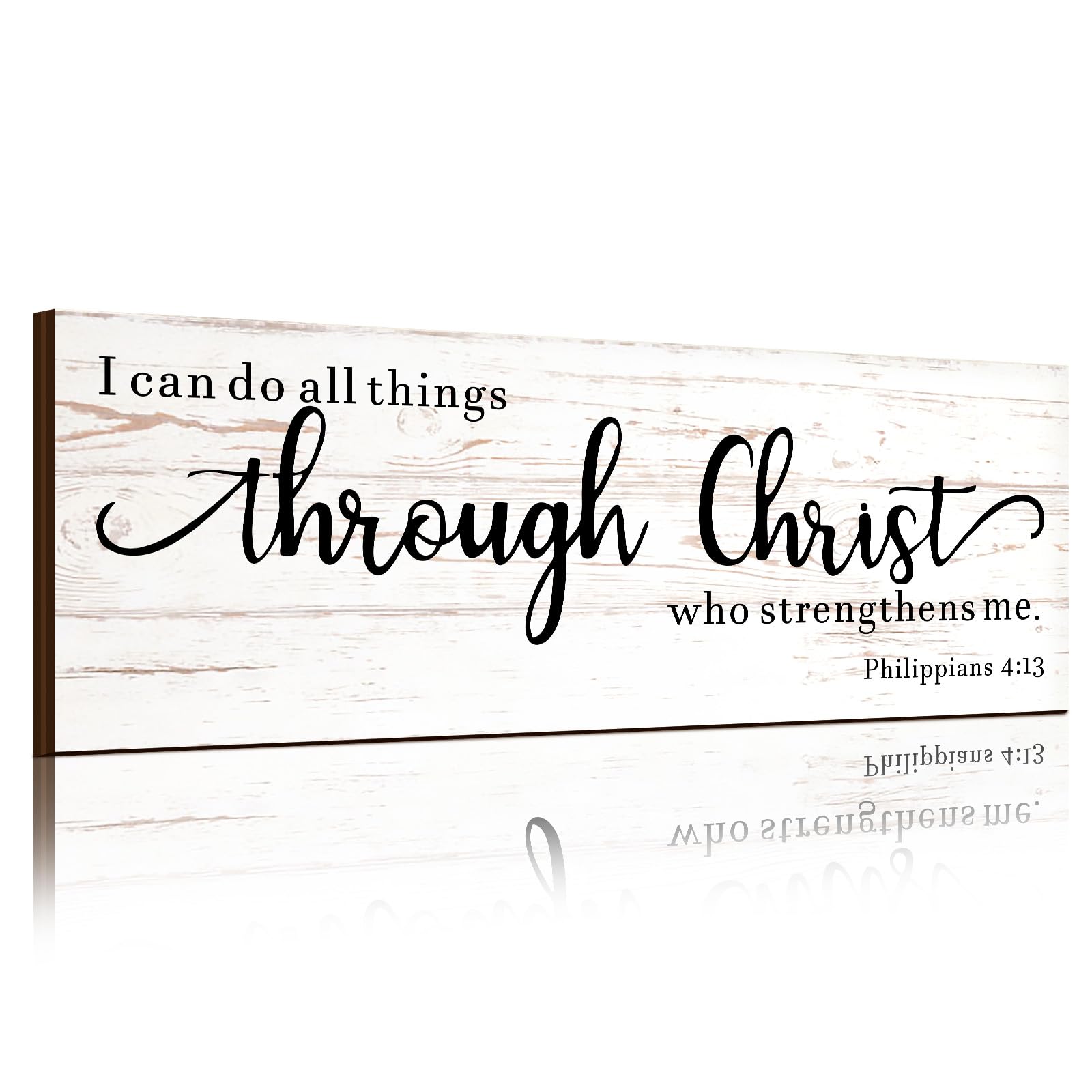 Jetec Bible Verse Wall Signs, As for Me and My House We Will Serve The Lord, with God All Things Are Possible, God Is Within Her She Will Not Fall, Christian Jesus Wall Art Decor (Philippians)